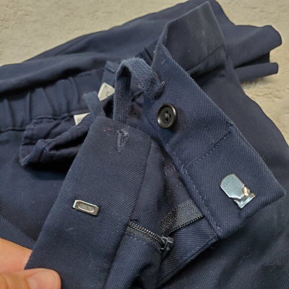 Banana Republic Navy Blue Casual Basic Straight Leg Slim Fit Drawstring Pant 38R - Picture 3 of 8